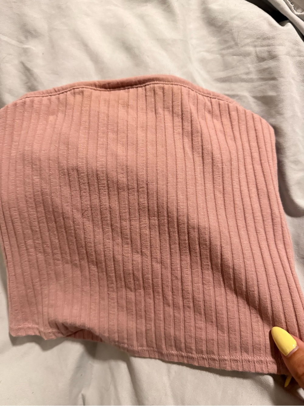 Victoria secret Ribbed Strapless Tube Top — Dusty Pink